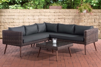 CLP Eck-Loungeset Molde Rundrattan braun-meliert,anthrazit 45 cm (Dunkelbraun)