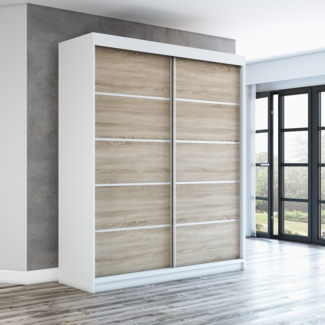 Schwebetrenschrank TREND 2-trig Schrank 180 cm (mit Spiegel) Farbe: Wei ,sonoma