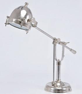 Casa Padrino Luxus Tischleuchte Silber 63 x 18 x H. 52 cm - Messing Schreibtischlampe