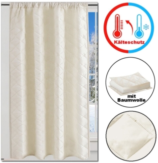 Rosnek Verdunkelungsvorhang Thermovorhang Kälteschutz Türvorhang Blickdicht Kräuselband 280g/m² (2 St), Stangendurchzug Winter Wohnzimmer Schlafzimmer 140x175 cm Beige