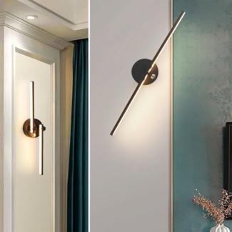 oyajia Wandleuchte Aluminium LED Wandleuchte,12W Wandlampe mit Einstellbar Lampenarm 53cm, LED fest integriert, Warmweiß, Nordic Wandleuchte Für Schlafzimmer Nacht Spiegel Vorne 1000 Lumen