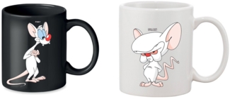 Blondie & Brownie Tasse Pinky Brain Weltherrschaft im SET Friends Paar, Keramik