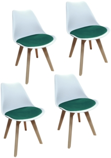 HTI-Living Atlanta Weiß, Velvet Grün Stuhl