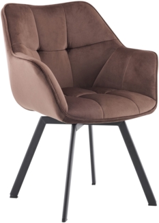 Esszimmerstuhl MATOR - Samt Braun 60 x 59 x 81 cm | Essstühle Esszimmerstühle Küchenstühle Wohnzimmerstühle