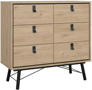 Dmora Kommode Maka, Wohnzimmerbuffet, Wohnzimmer-Sideboard, Moderne Küchen-Speisekammer, 102x40 h95 cm, Eiche