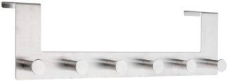 Meinposten Türhaken Türhaken 6 Haken Hakenleiste Edelstahl silber Hängehaken 39 cm, Türen, (1-St), ohne brohren