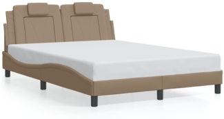 vidaXL Bettgestell "Viana" ohne Matratze Cappuccino-Braun 140x190 cm Kunstleder 3208093