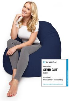 Lumaland 'Flexi Comfort' Sitzsack, Medium, Navy, 142 x 84 cm