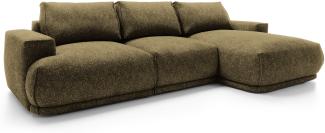 Selsey 'Divo' Ecksofa mit Schlaffunktion, Bettkasten, wasserabweisendem Bezug, olivgrün, rechtsseitig, 90 x 325 x 170 cm