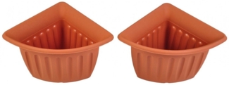 Eck-Blumentopf 4er-Set Terrakotta Pflanztopf Blumenkübel Pflanzkübel Pflanzgefäß