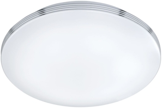 Schlichte LED Badleuchte APART, Deckenleuchte Chrom, Acryl weiß, Ø 35cm
