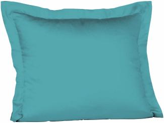 Fleuresse Mako-Satin-Kissenbezug uni colours petrol 6066 Größe 35 x 40 cm