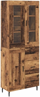 vidaXL Highboard mit Schubladen 2 pcs Altholz Engineered Wood und Glas 3415695