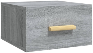 vidaXL Wand-Nachttisch, Holzwerkstoff, 35 x 35 x 20 cm, Grau Sonoma