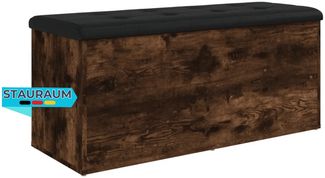 Sitzbank JONA mit Stauraum Räuchereiche 102 x 42 x 45 cm | Aufbewahrungsbank Flurbank Garderobenbank