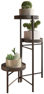 GarveeMore Blumenständer Neu Metall-Pflanzenständer Zusammenklappbares mehrstufiges Blumenregal, Kleine Topfpflanzen-Treppe Display-Regal Mit abnehmbaren Tabletts