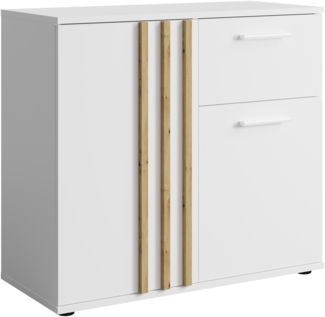 AX LIVING Kommode mit Türen Rorene 105 cm Blau Gold Modern