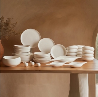 Karaca Frühstücks-Geschirrset Earth Collection Clay Geschirrset 55-tlg. für 12 Personen