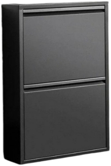 Dmora Schuhschrank Igina, Schuhregal aus Metall, Mehrzweck-Eingangsgarderobe, Möbel für Schuhe, 50x15h71 cm, Schwarz