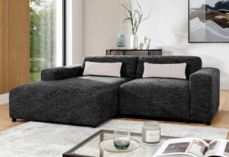 AX LIVING Schwarze Eckcouch Jughlio in L-Form 240cm elegant & modern L