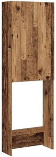 Waschmaschinenschrank, Waschküchenschrank Altholz-Optik 64x25,5x190 cm de7927