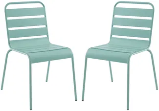 Vente-unique - MIRMANDE Gartenessgruppe Metall Grün - B 59 cm x H 79 cm x L 47,5 cm