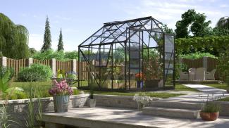 Vitavia Gewächshaus "Jupiter 6700", schwarz, 6,7 m²,3 mm ESG
