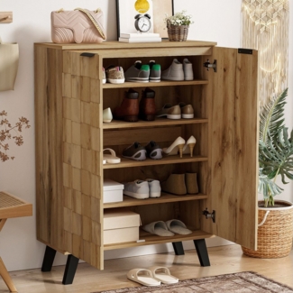 BlingBin Sideboard Moderner Schuhschrank mit 5 Fächern, Standschrank, Beistellschrank (Aufbewahrungsschränke mit Verstellbare Einlegeböden, Spanplatte, 1 St, Maße 80,5 x 35 x 109,5 cm, Produktladung: 40KG), Wohnzimmerschrank für Eingangsbereich, Flur, ...
