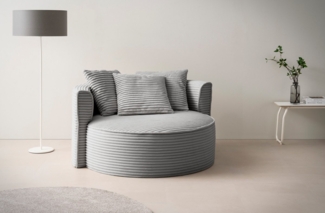LeGer Home by Lena Gercke XXL-Sessel Isalie, Sessel in modernen Farben, Lesesessel, Loveseat, Big-Sessel, trendige Stoffe, mit 3 Zierkissen, große Sitzfläche, Hocker optional