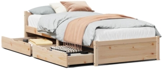vidaXL Massivholzbett ohne Matratze 100x200 cm Kiefernholz 3301684