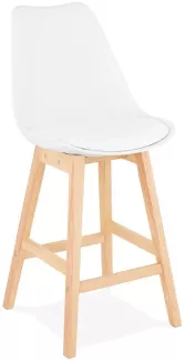 Kadima Design Barhocker Kunstleder | 65 cm Sitzhöhe | Ergonomisch Skandinavisch Belastbar 90kg | Weiß | Tresenhocker