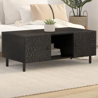 vidaXL Couchtisch Schwarz 100x54x40 cm Massivholz Mango 356831