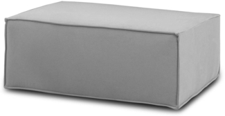 Dmora Assisi-Pouf, Wohnzimmer-Pouf, Relaxsessel aus gepolstertem Stoff, 100 % Made in Italy, 100 x 70 x 43 cm, Grau