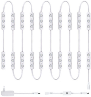 MODFU LED Spiegelleuchte Schminkspiegel Beleuchtung dimmbar Spiegellicht Lichtleiste, IP65 60 LEDs 7000K DC12V, LED fest integriert, Kaltweiß, selbstklebend zuschneidbar, für Kosmetikspiegel Badzimmer Schminktisch