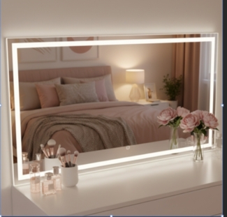 Bellamio 'Livny' Spiegel mit LED Beleuchtung, weiß, 110x70 cm