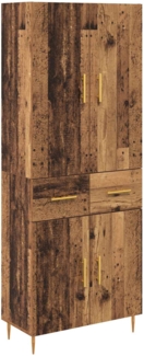 vidaXL Highboard Wandmontiert Altholz 69,5 x 34 x 180 cm Holzwerkstoff 3415671