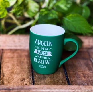 Spruchreif® Tasse SOFT-TOUCH-Tasse mit Spruch, Geschenke für Angler, Anglergeschenk