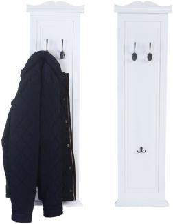 2er-Set Garderobe Wandgarderobe Garderobenpaneel Wandhaken 109 x 28 x 4 cm ~ weiß lackiert