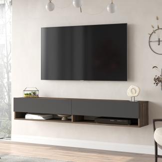 Fernsehtisch Laitila 180x31,5x29,5cm Eiche dunkel/Anthrazit [en. casa]