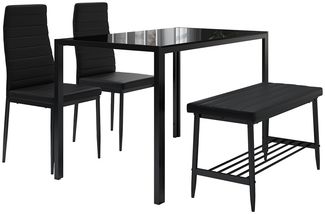 Esstisch-Set Grand Schwarz 120 x 70 cm 4-teiliges Set Vicco