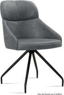 Esszimmerstuhl (8er-Set) Dionne 52 x 82 x 63 Schwarz/Grau