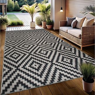 OTTO home Teppich Cordoba auch als Läufer erhältlich, rechteckig, Höhe: 3 mm, In- und Outdoor geeignet, Sisal-Optik, Wetterfest & UV-beständig, Boho