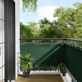 vidaXL Balkon-Sichtschutz Dunkelgrün 75x800 cm 100 % Polyester-Oxford 4000257