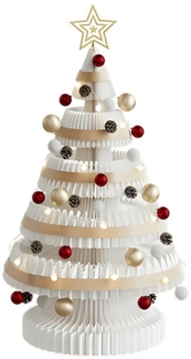 Coonoor Künstlicher Weihnachtsbaum Faltbarer Papier-Weihnachtsbaum, Weihnachtsdeko, Für den Innenbereich, Wabenstruktur, Langlebig, Künstlicher Papier-Weihnachtsbaum, 53x33cm