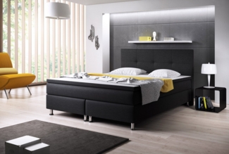 Boxspringbett Dallas 180x200 Webstoff Schwarz