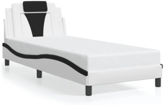 vidaXL Bettgestell "Viana" ohne Matratze Weiß und Schwarz 90x190 cm Kunstleder 3208067