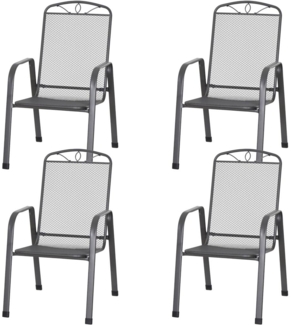 SIENA GARDEN Elda Stapelsessel 4er Set anthrazit aus Streckmetall anthrazit