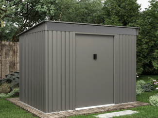 Vente-unique - Gartenhaus aus verzinktem Stahl - 4,29 m² - grau - FOLCO