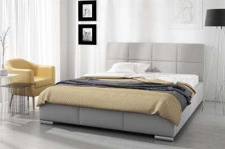 Polsterbett Doppelbett HANNES Komplettset Kunstleder Grau 140x200 cm