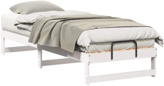 vidaXL Bettrahmen Weiß 80 x 210 cm Massives Kiefernholz 873158
